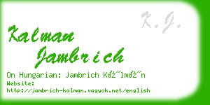kalman jambrich business card